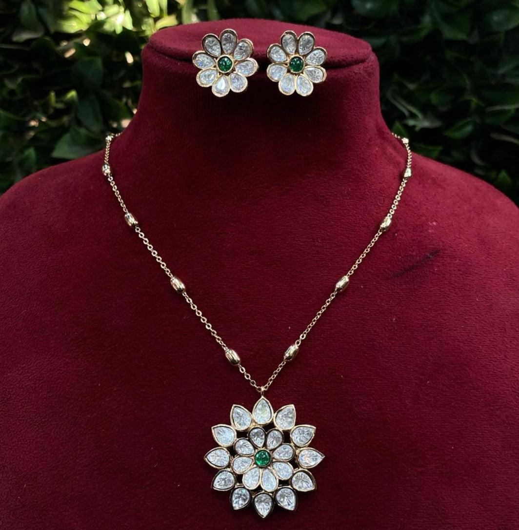 Moissanite Pendant Set