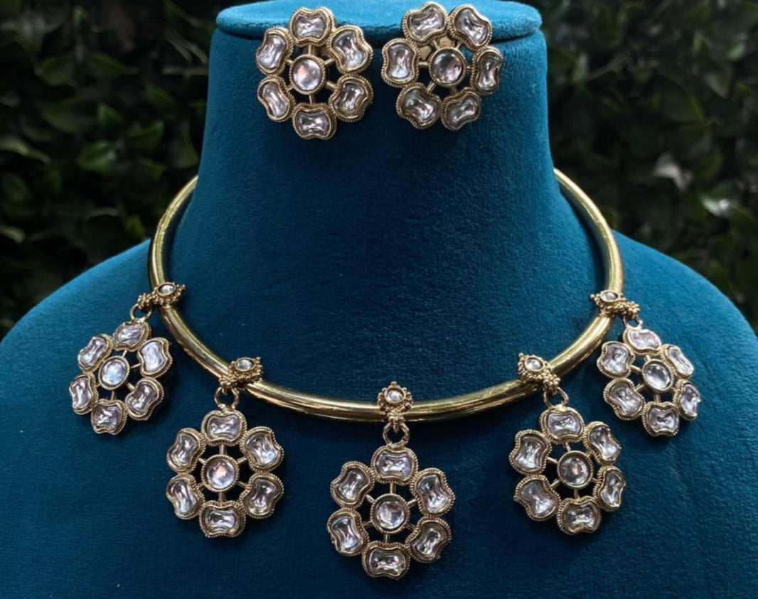 Mehendi Plating Hasli Set.