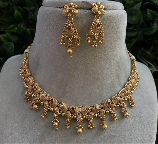 Pure Brass Necklace Set