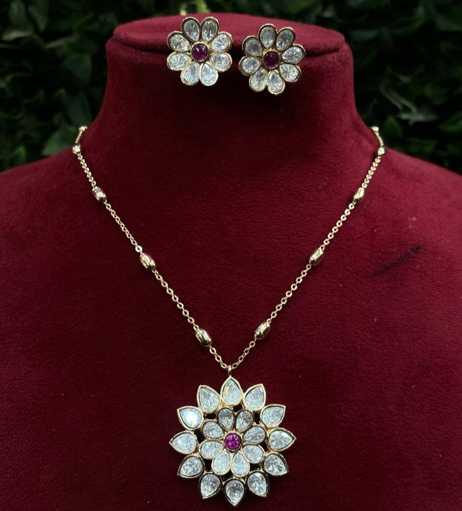 Moissanite Pendant Set